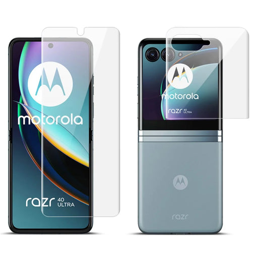IMAK for Motorola Razr 40 Ultra 5G Hydrogel Protective Film III Full Coverage Soft TPU Clear Screen Film + Back Protector Anti-scratch Film - 1