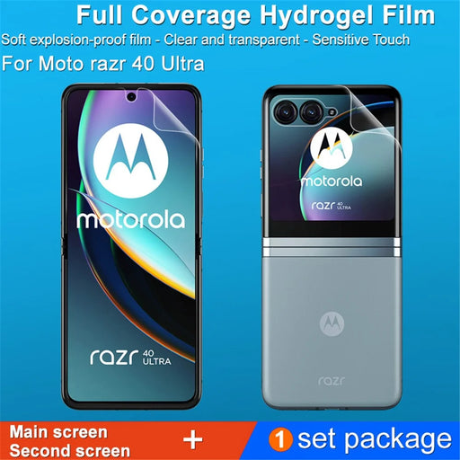 IMAK for Motorola Razr 40 Ultra 5G Hydrogel Protective Film III Full Coverage Soft TPU Clear Screen Film + Back Protector Anti-scratch Film - 2