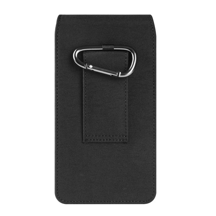 Cell Phone Belt Clip Bag Vertical Nylon Cellphone Holster Outdoor Hiking Belt Loop Pouch with Snap Hook - 6.1'' - 3