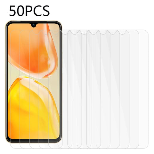 50Pcs Tempered Glass Film for vivo X80 Lite 5G , Full Glue Ultra Clear Phone Screen Protector (No Package, with Wipes Set, Dust-absorber, Guide Sticker) - 1