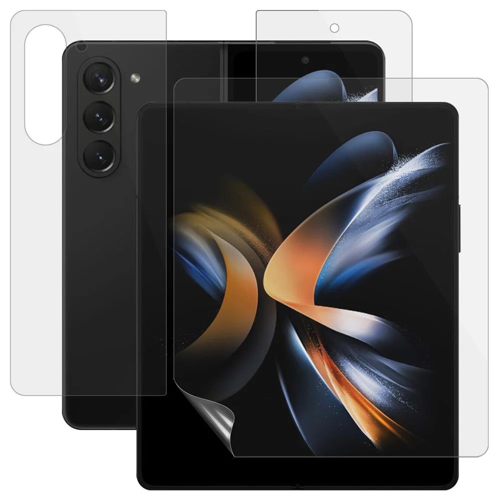 1 Set Front and Back Hydrogel Film for Samsung Galaxy Z Fold5 5G , TPU+PET Front Screen Protector + Back Cover - 1