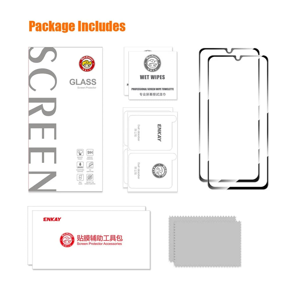 ENKAY HAT PRINCE 2Pcs 0.26mm Clear Screen Protector for Honor Play7T 5G / Play6T , Silk Printing 2.5D 9H High Aluminium-silicon Glass  Film - 7