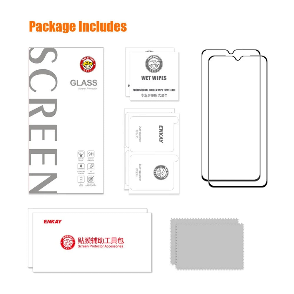 ENKAY HAT PRINCE 2Pcs 0.26mm Screen Protector for Honor 70 Lite 5G / X5 4G / X6 4G , 2.5D 9H High Aluminium-silicon Glass Silk Printing Clear Film - 7