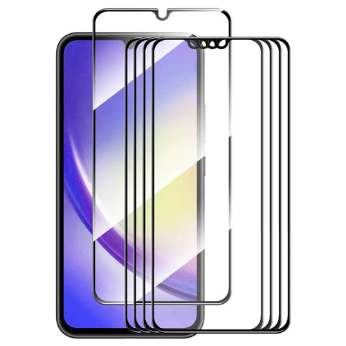 ENKAY HAT PRINCE 5Pcs High Aluminium-silicon Glass Film for Samsung Galaxy A24 4G (162.1 x 77.6 x 8.3mm) Silk Printing 9H 2.5D Screen Protector - 1