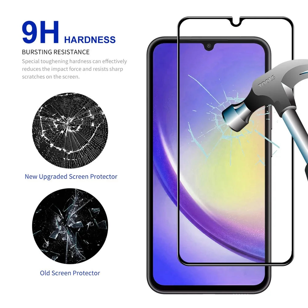 ENKAY HAT PRINCE 2Pcs for Samsung Galaxy A24 4G (162.1 x 77.6 x 8.3mm) Silk Printing 2.5D High Aluminium-silicon Glass Screen Protector - 3