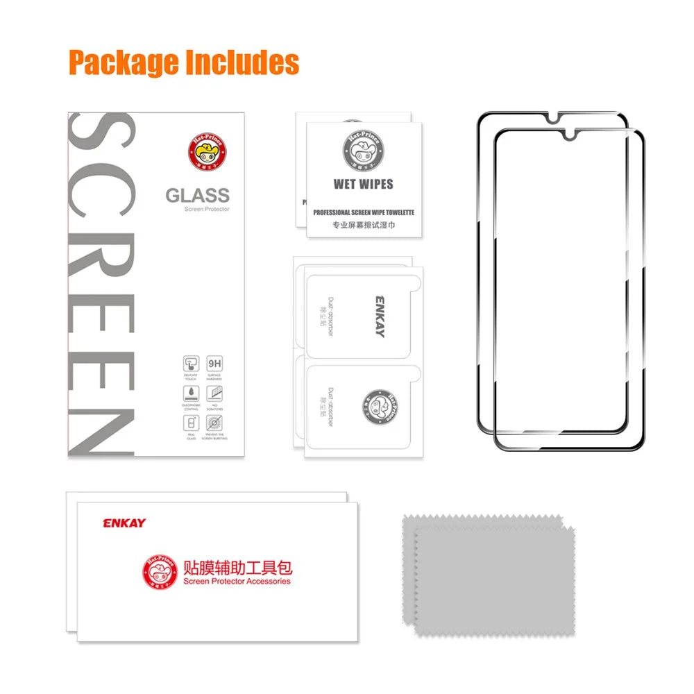 ENKAY HAT PRINCE 2Pcs for Samsung Galaxy A24 4G (162.1 x 77.6 x 8.3mm) Silk Printing 2.5D High Aluminium-silicon Glass Screen Protector - 7