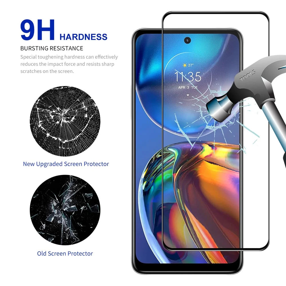ENKAY HAT PRINCE 2Pcs Silk Printing HD Film for Motorola Moto E32 4G 2.5D 0.26mm High Aluminium-silicon Glass Screen Protector - 3