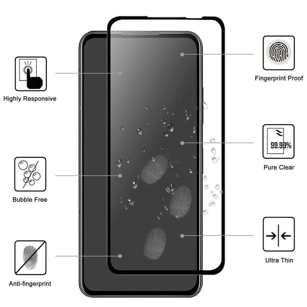 For Asus Zenfone 10 5G Full Glue HD Clear Phone Screen Protector Black Edge AGC Glass Screen Covering Film - 2