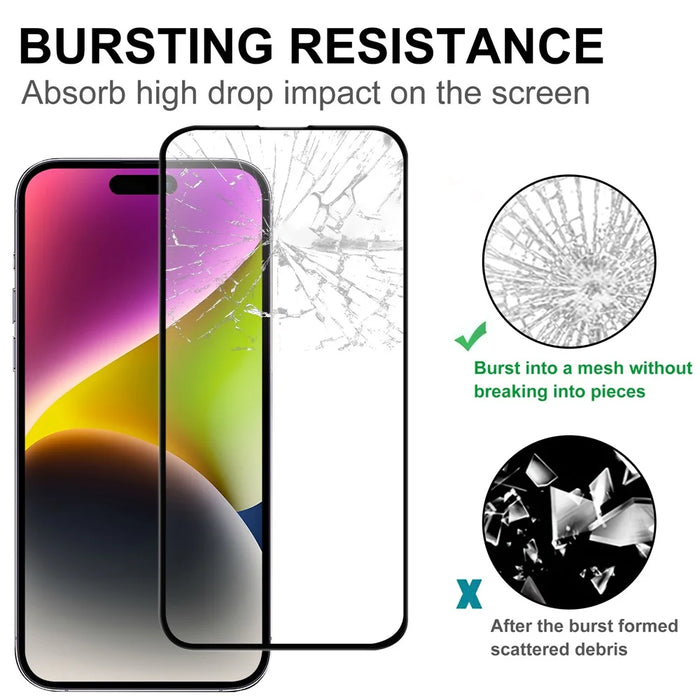 For iPhone 15 Pro Max Cell Phone Screen Protector Full Glue AGC Glass Screen Covering Film with Black Edge - 4