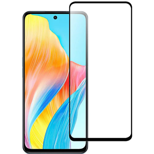 For Oppo A98 5G Black Edge Phone Screen Protector AGC Glass HD Clear Screen Covering Film (Full Glue) - 1