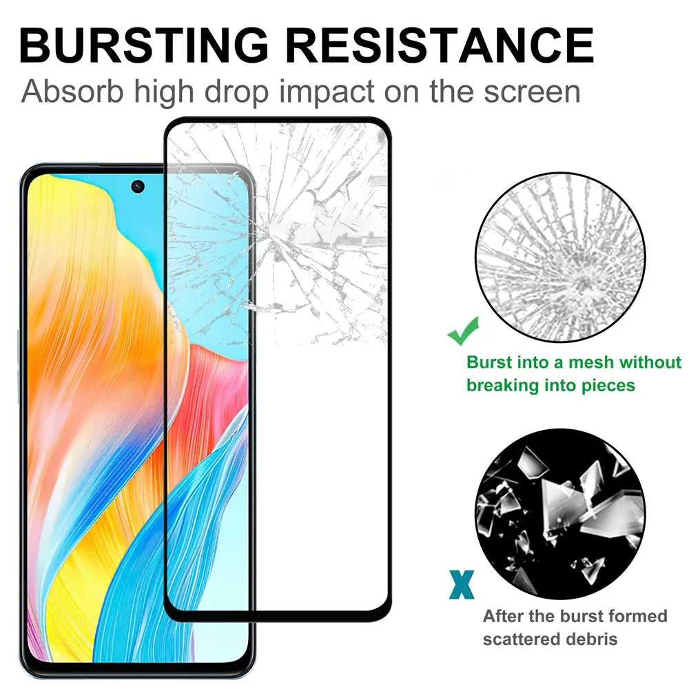 For Oppo A98 5G Black Edge Phone Screen Protector AGC Glass HD Clear Screen Covering Film (Full Glue) - 4