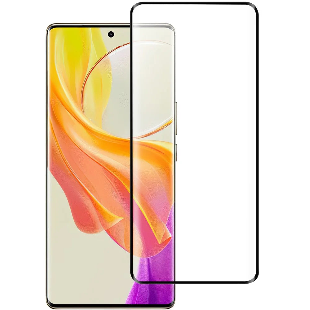 Phone Screen Protector For vivo Y78 5G , Full Glue AGC Glass Black Edge Screen Covering Film - 1