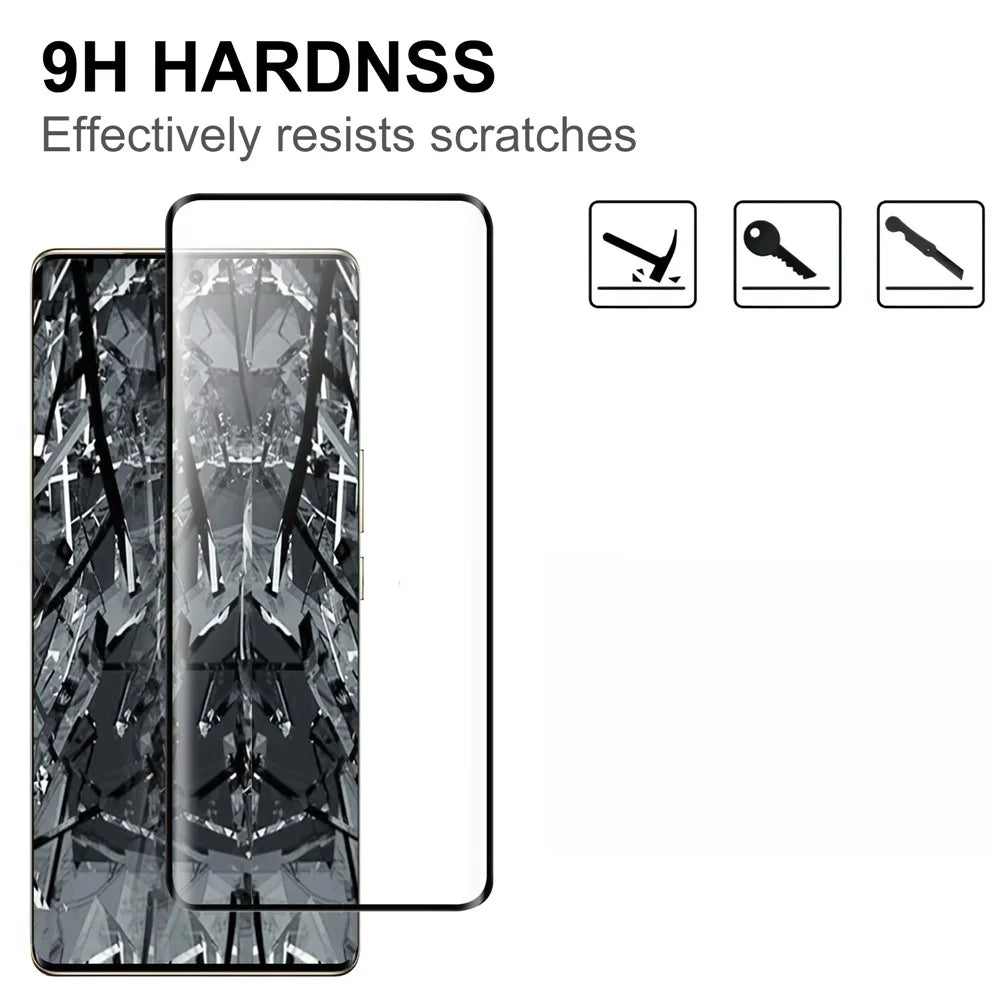 Phone Screen Protector For vivo Y78 5G , Full Glue AGC Glass Black Edge Screen Covering Film - 3