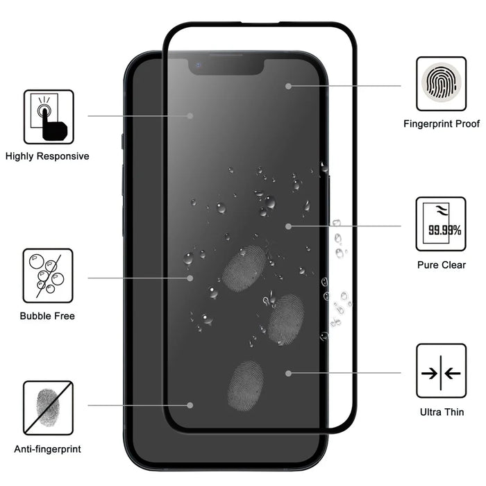 For iPhone 15 Anti-Scratch Phone Screen Film Black Edge Full Glue AGC Glass Screen Covering Protector - 2