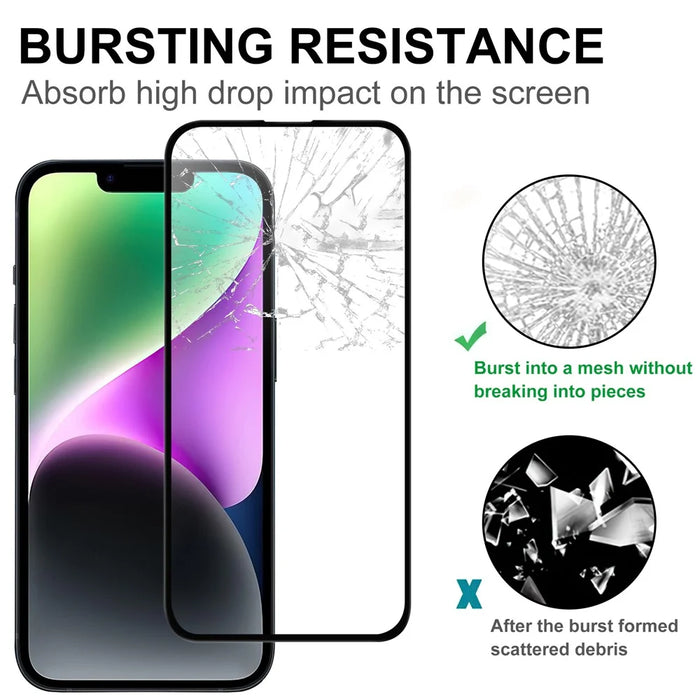 For iPhone 15 Anti-Scratch Phone Screen Film Black Edge Full Glue AGC Glass Screen Covering Protector - 4