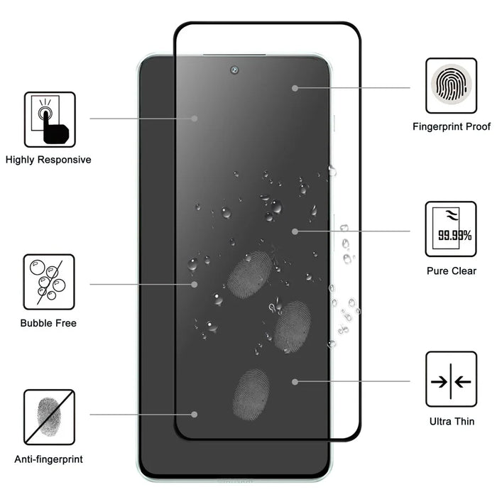 For OnePlus Nord 3 5G Super Clear Cell Phone Screen Protector Black Edge Full Glue AGC Glass Screen Covering Film - 2