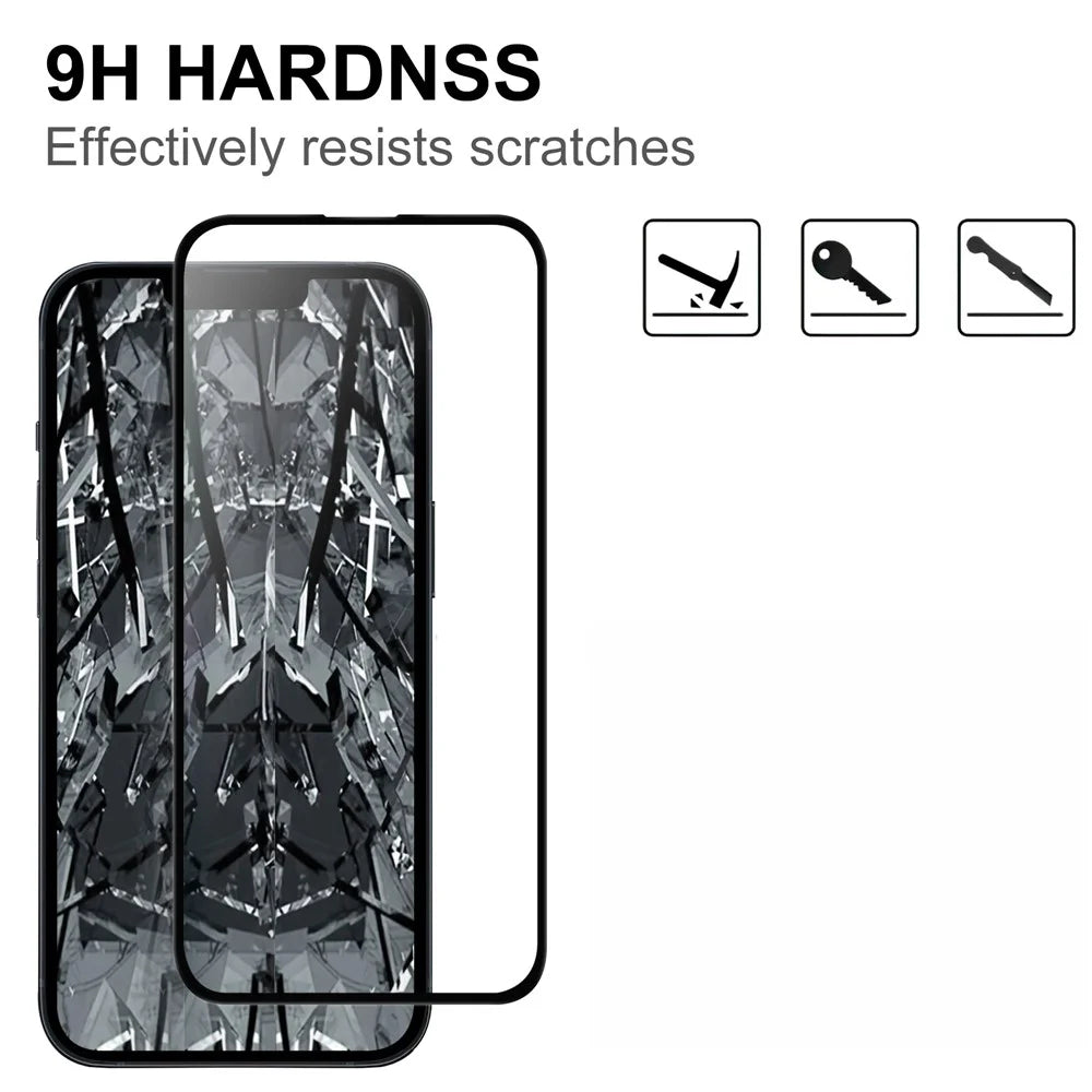 For iPhone 15 Plus HD Clear Dustproof Phone Screen Film Black Edge Full Glue AGC Glass Covering Protector - 3