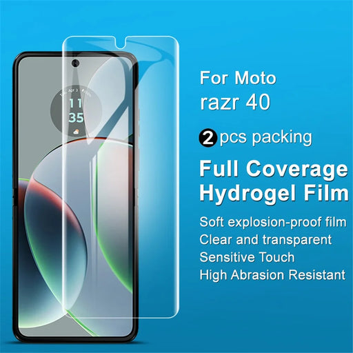 IMAK 2Pcs / Set Hydrogel Film III for Motorola Razr 40 5G Screen Protector HD Transparent Soft TPU Screen Film - 2