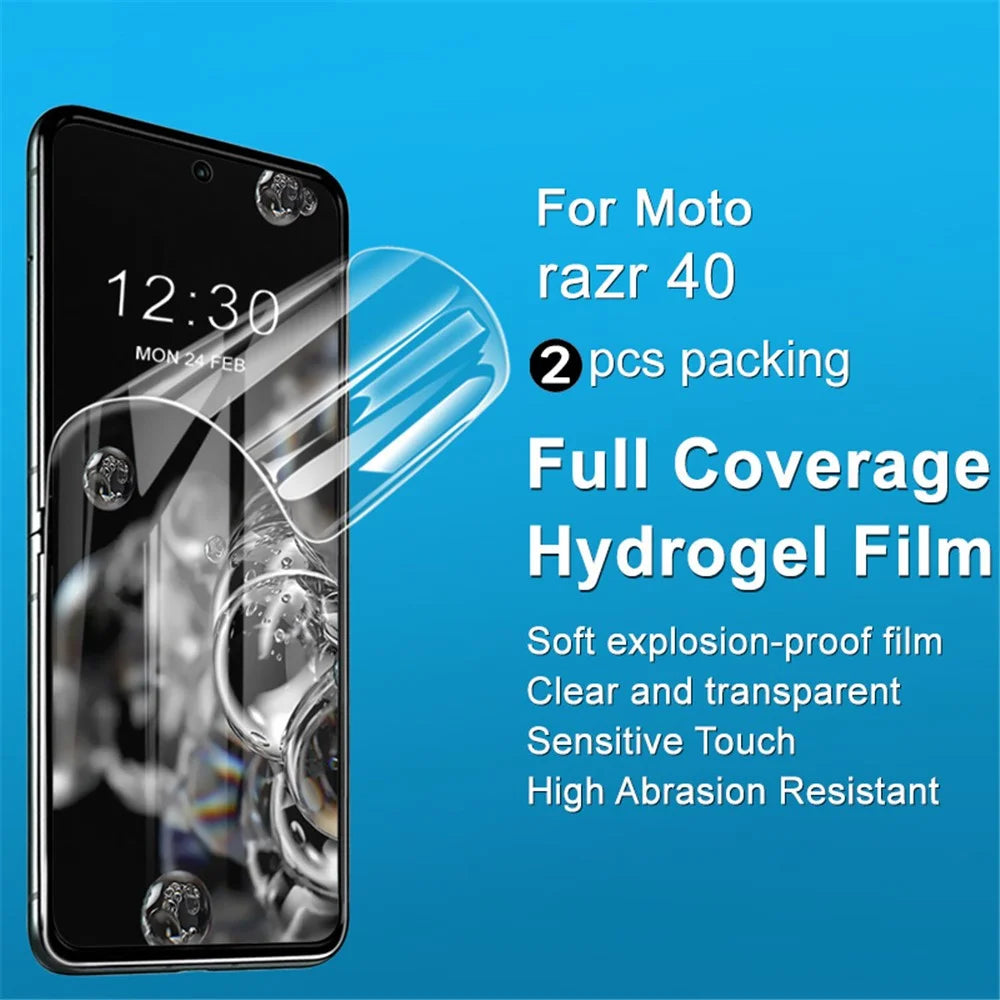 IMAK 2Pcs / Set Hydrogel Film III for Motorola Razr 40 5G Screen Protector HD Transparent Soft TPU Screen Film - 3