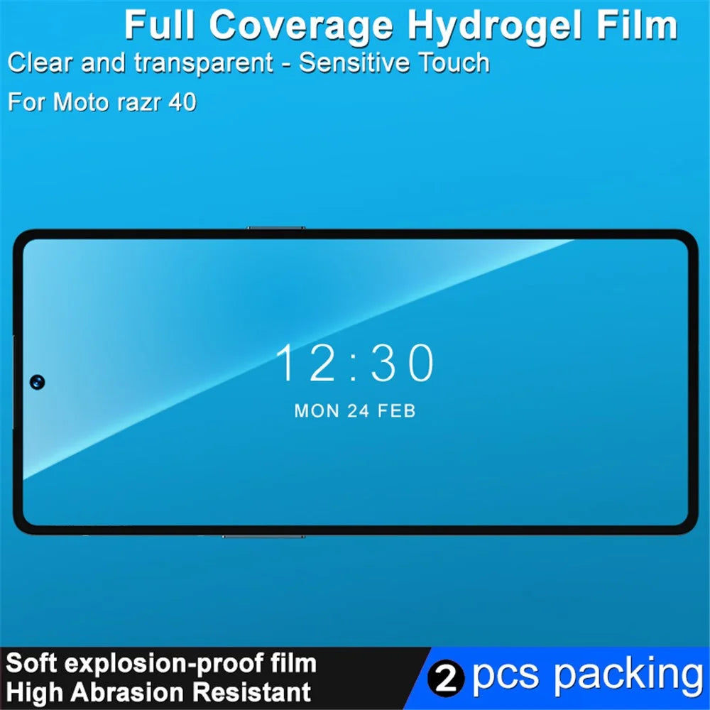 IMAK 2Pcs / Set Hydrogel Film III for Motorola Razr 40 5G Screen Protector HD Transparent Soft TPU Screen Film - 4
