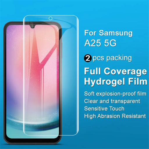 IMAK 2Pcs / Set Hydrogel Film III for Samsung Galaxy A25 5G (Global) (161.0 x 76.5 x 8.3mm) TPU Screen Protector Anti-scratch Screen Film - 2