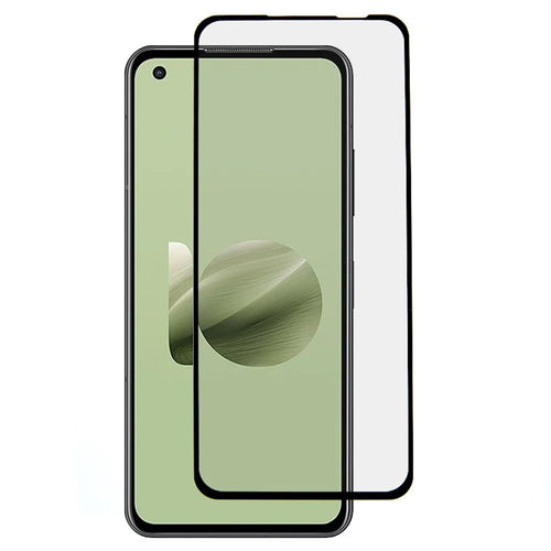 For Asus Zenfone 10 5G Electroplated Silk Printing Tempered Glass Film Full Cover Full Glue Screen Protector - 1