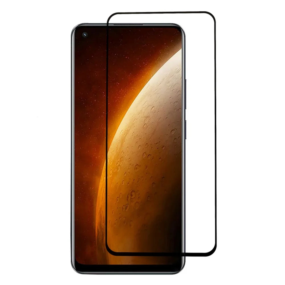 For Realme Narzo 60 5G Tempered Glass Full Screen Protector Full Glue Electroplated Silk Printing Black Edge Film - 1