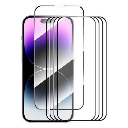 ENKAY HAT PRINCE 5Pcs For iPhone 15 Pro Max 2.5D 0.26mm Ultra Clear Film Silk Printing High Aluminium-silicon Glass Screen Protector - 1