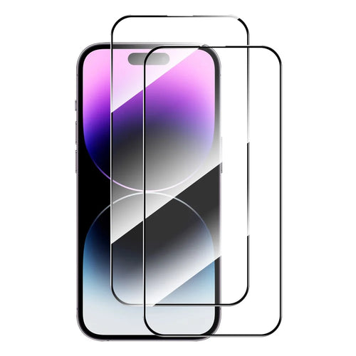 ENKAY HAT PRINCE 2Pcs Full Cover Film for iPhone 15 Pro , 2.5D 0.26mm High Aluminium-silicon Glass Silk Printing Screen Protector - 1