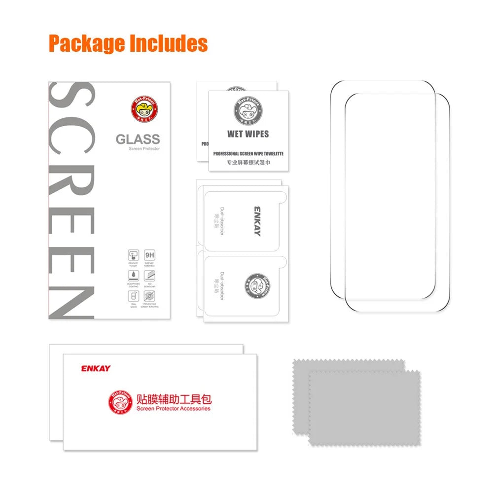 ENKAY HAT PRINCE 2Pcs 9H 2.5D Film for iPhone 15 Plus High Aluminium-silicon Glass 0.26mm Screen Protector - 7