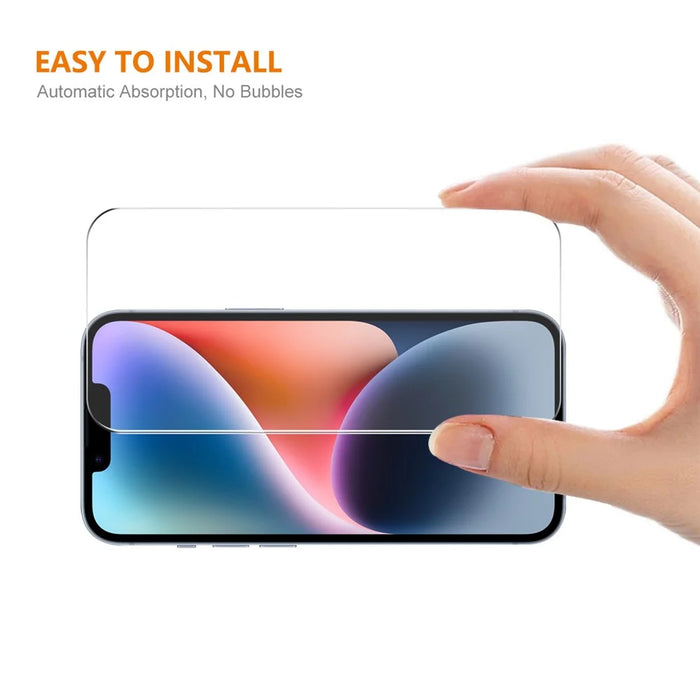 ENKAY HAT PRINCE 10Pcs 0.26mm Screen Protector for iPhone 15 , 9H 2.5D Anti-fingerprint High Aluminium-silicon Glass Film - 3