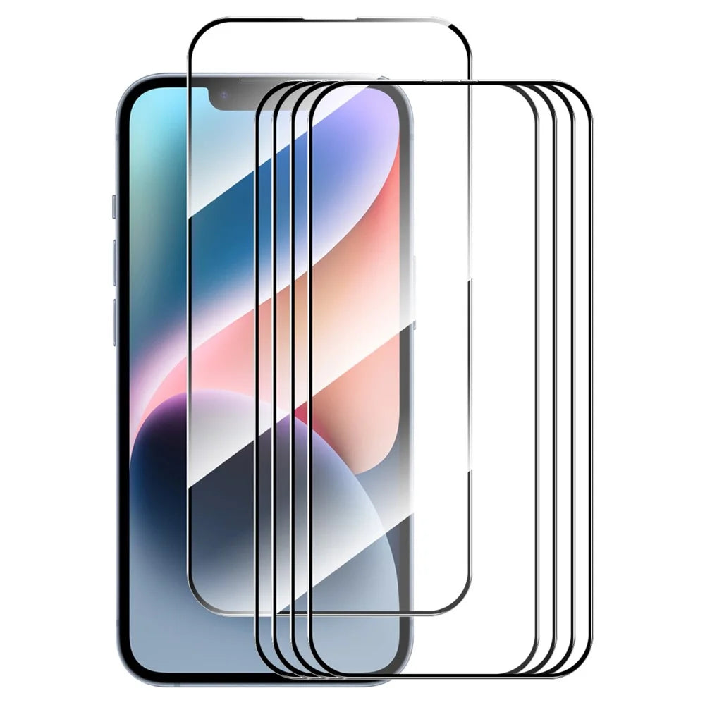 ENKAY HAT PRINCE 5Pcs Silk Printing HD Film for iPhone 15 High Aluminium-silicon Glass 0.26mm 2.5D Screen Protector - 1