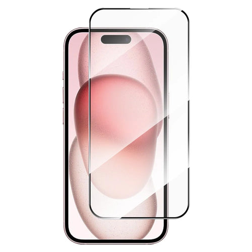 ENKAY HAT PRINCE For iPhone 15 Plus 2.5D 0.26mm Screen Protector Silk Printing Full Glue High Aluminium-silicon Glass Film - 1