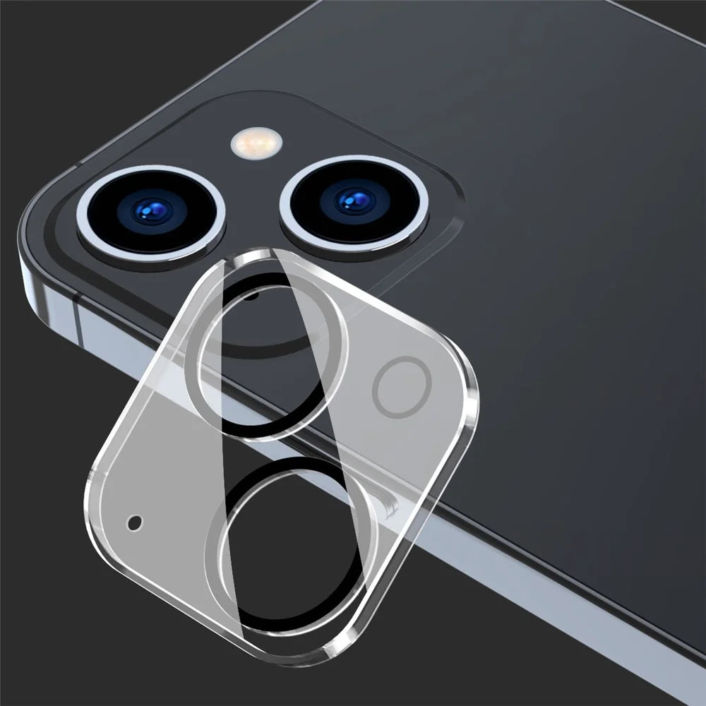 ENKAY HAT PRINCE 2Pcs For iPhone 15 / 15 Plus Camera Lens Protector Tempered Glass Full Cover Clear Lens Film - Black Circle - 4
