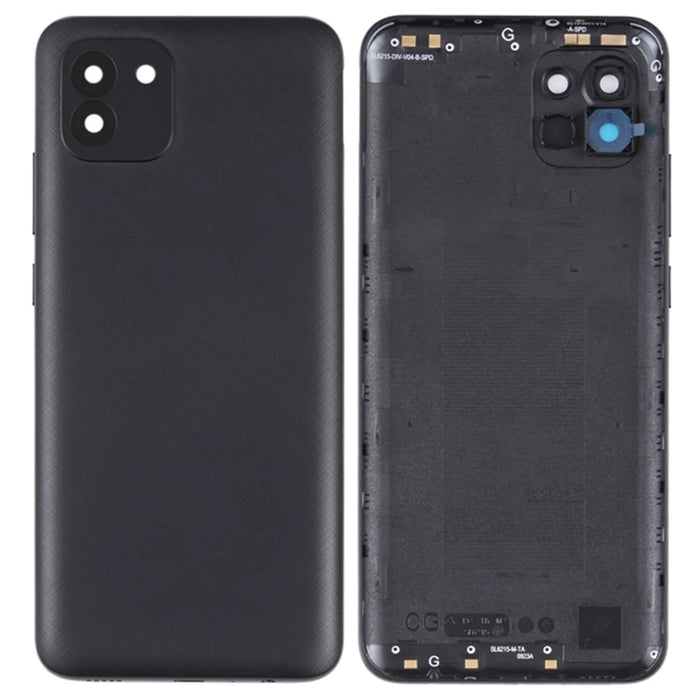 For Samsung Galaxy A03 (164.2mm) A035 Battery Housing with Camera Lens Cover - Black - 1