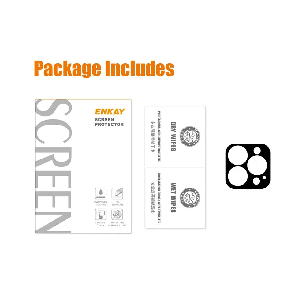 ENKAY HAT PRINCE For iPhone 15 Pro / 15 Pro Max Silk Printing Camera Lens Film Full Cover Tempered Glass Lens Protector - 5