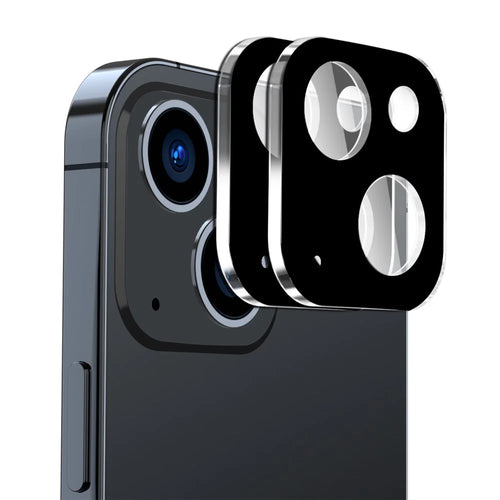 ENKAY HAT PRINCE 2Pcs for iPhone 15 / 15 Plus Camera Lens Protector Silk Printing Full Cover Tempered Glass Lens Film - 1