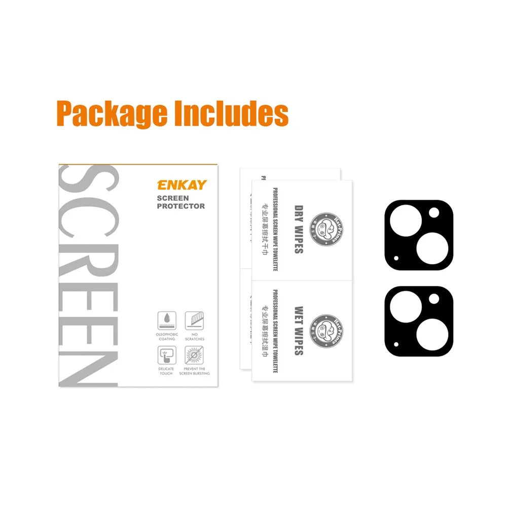 ENKAY HAT PRINCE 2Pcs for iPhone 15 / 15 Plus Camera Lens Protector Silk Printing Full Cover Tempered Glass Lens Film - 5