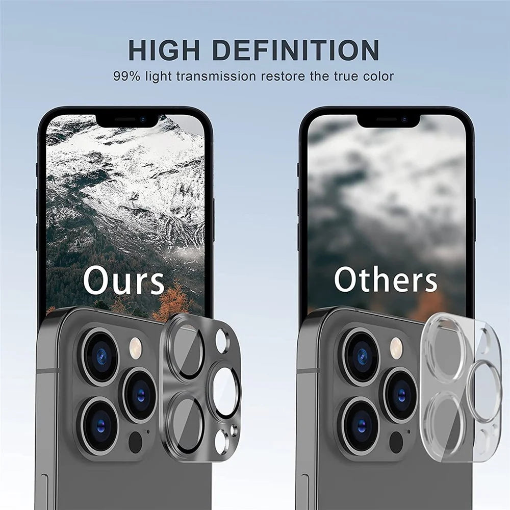 HAT PRINCE ENKAY For iPhone 15 Pro / 15 Pro Max Full Cover Camera Lens Film Aluminum Alloy + Tempered Glass Integrated Rear Lens Protector - Black - 5
