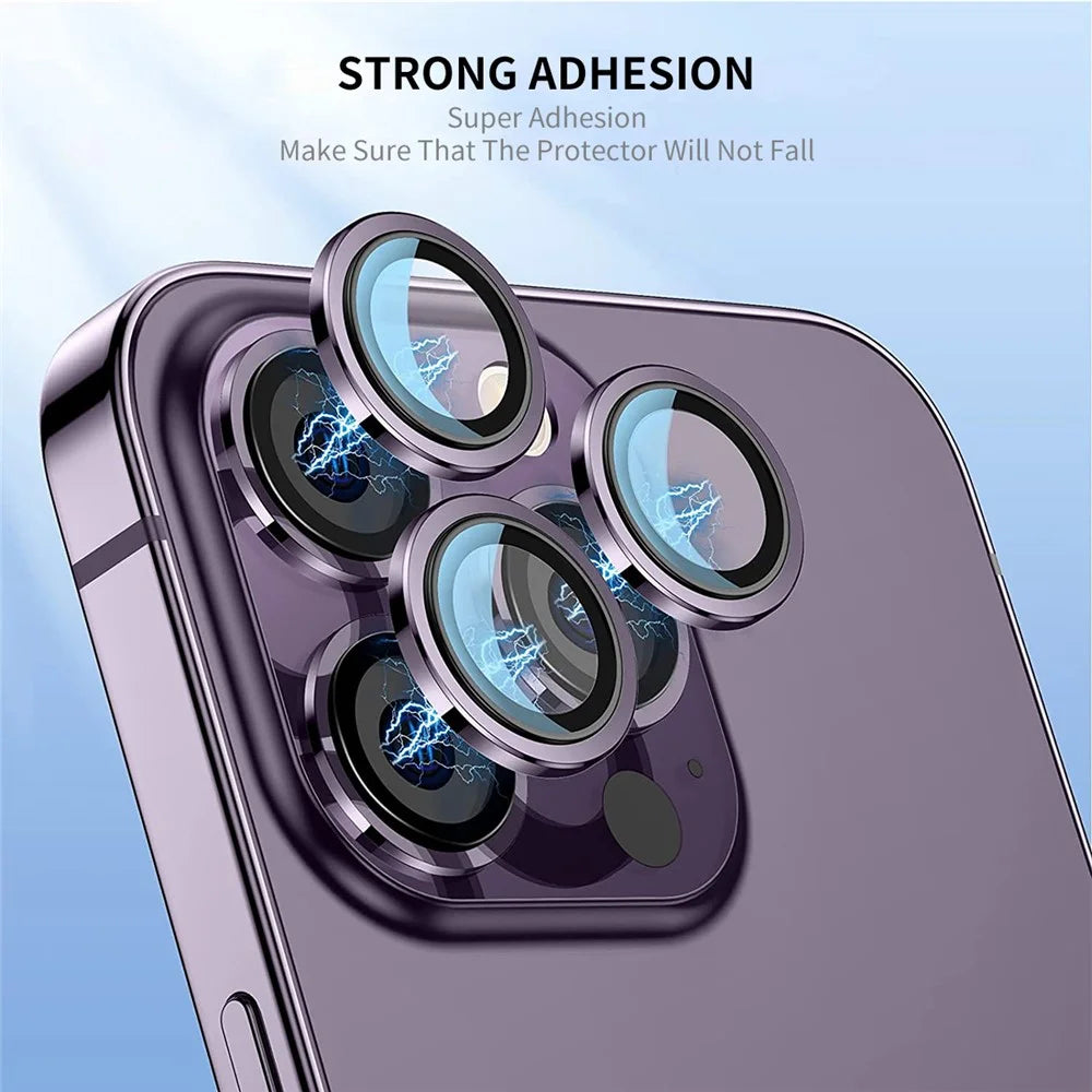 ENKAY HAT PRINCE 1 Set For iPhone 15 Pro / 15 Pro Max AR Ultra Clear Camera Lens Protector Tempered Glass+Aluminum Alloy Lens Film - Silver - 3