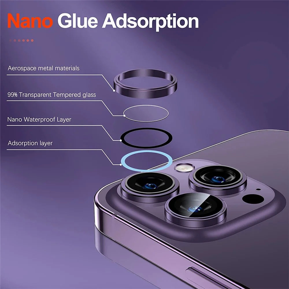 ENKAY HAT PRINCE 1 Set For iPhone 15 Pro / 15 Pro Max AR Ultra Clear Camera Lens Protector Tempered Glass+Aluminum Alloy Lens Film - Silver - 4