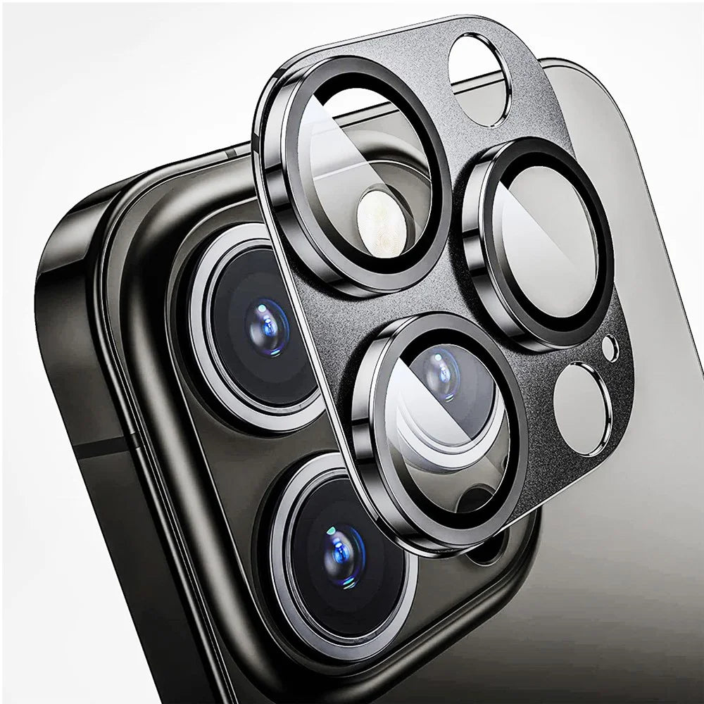 ENKAY HAT PRINCE For iPhone 15 Pro / 15 Pro Max AR Ultra Clear Camera Lens Protector Tempered Glass+Aluminum Alloy Lens Film - Grey - 1