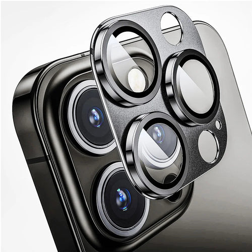 ENKAY HAT PRINCE For iPhone 15 Pro / 15 Pro Max AR Ultra Clear Camera Lens Protector Tempered Glass+Aluminum Alloy Lens Film - Grey - 1