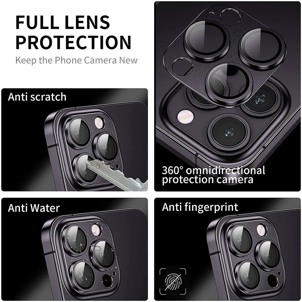 ENKAY HAT PRINCE For iPhone 15 Pro / 15 Pro Max AR Ultra Clear Camera Lens Protector Tempered Glass+Aluminum Alloy Lens Film - Grey - 3