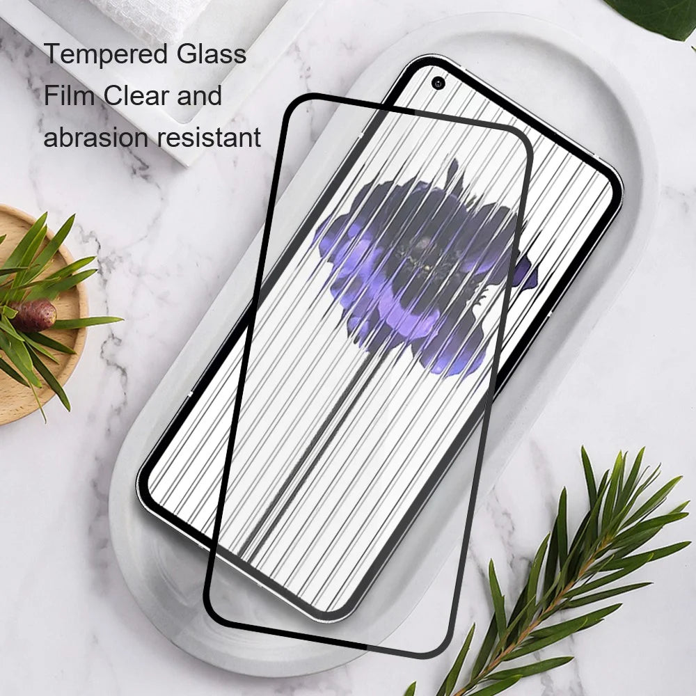 AMORUS 2Pcs Clear Screen Protector for Nothing Phone (2) , Full Glue Tempered Glass Silk Printing Film - Black - 5