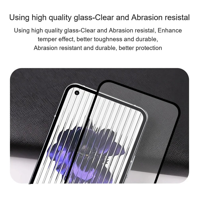 AMORUS 2Pcs Clear Screen Protector for Nothing Phone (2) , Full Glue Tempered Glass Silk Printing Film - Black - 7