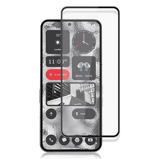 AMORUS For Nothing Phone (2) Full Cover Screen Protector Silk Printing Full Glue Tempered Glass Film Guard - Black - 1