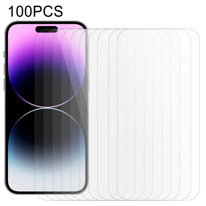 100Pcs Thick Glue Screen Protector for iPhone 15 Pro , Anti-Scratch Tempered Glass 0.25 Arc Edges Film - 1