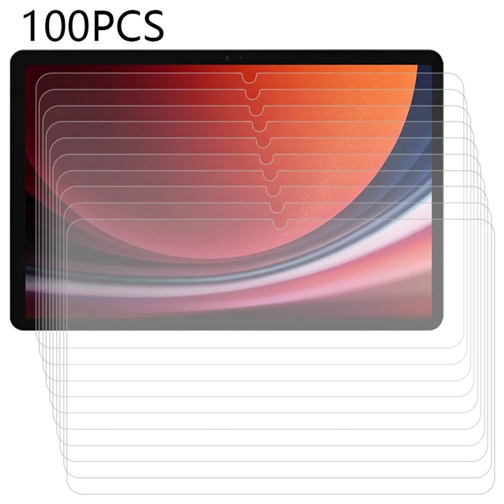 100Pcs Screen Protector for Samsung Galaxy Tab S11 / S10 Lite / S9 / S8 / S7 Ultra Clear Tempered Glass Film (No Package, with Wipes Set, Dust-absorber, Guide Sticker) - 1