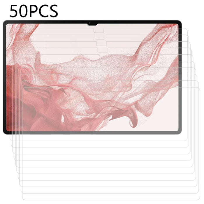 50Pcs Tempered Glass Film for Samsung Galaxy Tab S11 Ultra / S10 Ultra / S9 Ultra / S8 Ultra HD Tablet Screen Protector (No Package, with Wipes Set, Dust-absorber, Guide Sticker) - 1
